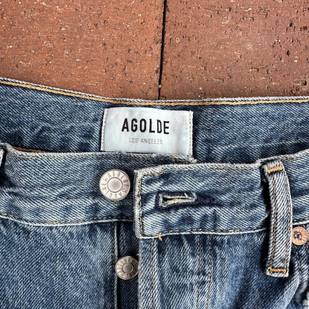 AGOLDE Riley High Rise Straight Crop In Frequency - Picture 8 of 9